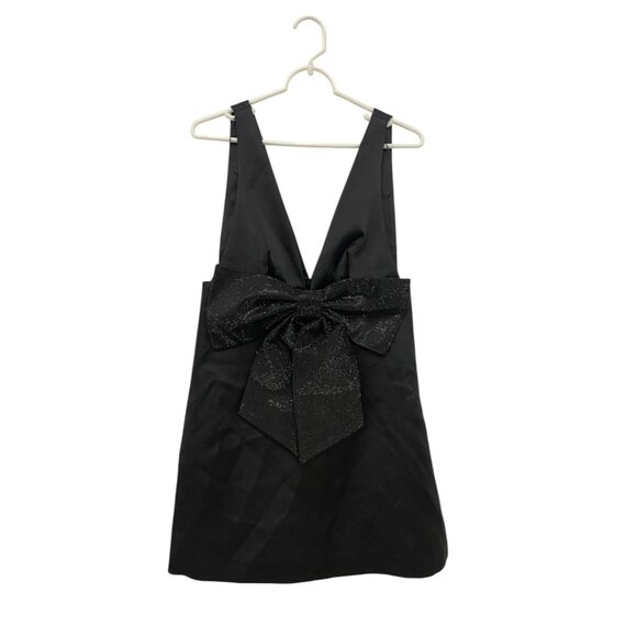 Zara Black Mini Dress with Bow Detail - Picture 2 of 12